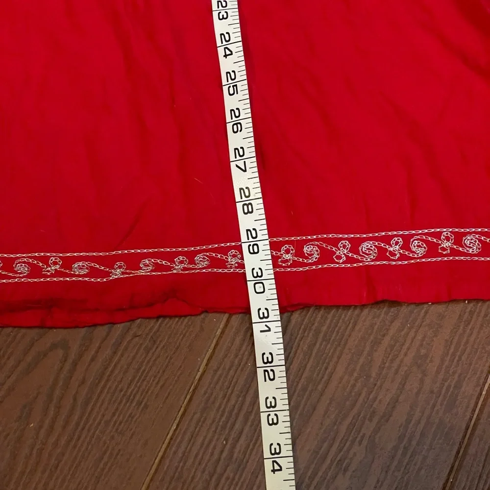 Unbranded red white embroidered slip dress elastic size small handmade Indonesia - Picture 6 of 14